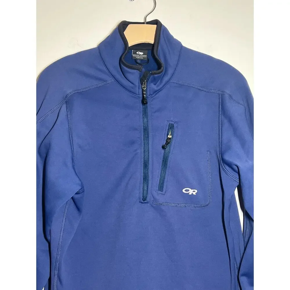 Outdoor Research OR Men's Blue Vigor Grid Fleece Half Zip Jacket Pullover S - Picture 2 of 6